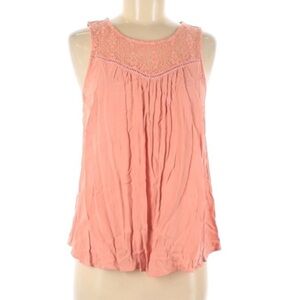 Buttons Coral Sleeveless lace crepe swing tank top women’s medium